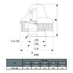 Wentylator dachowy przemysłowy PFD-160/2 1F - 1250m3/h - FI 160mm