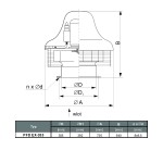 Wentylator dachowy przemysłowy PFD-355/4 3F - 7560m3/h - FI 355mm