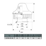 Wentylator dachowy przemysłowy RUFINO SP-40A 3F - 7500m3/h - FI 400mm