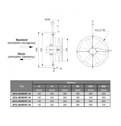 TYWENT Wentylator szklarniowy podwieszany 56/6 1F - 8000m3/h - FI 560mm