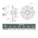 Wentylator ścienny przemysłowy WOJ-56/3 1F - 9360m3/h - FI 560mm