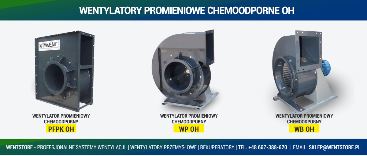 Wentylatory Promieniowe Chemoodporne